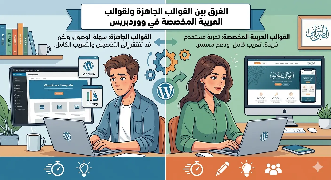 الفرق بين القوالب الجاهزة والقوالب العربية المخصصة في ووردبريس